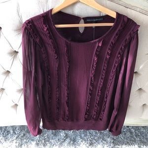 Gorgeous Plum Blouse NWT from WHBM SZ Lg